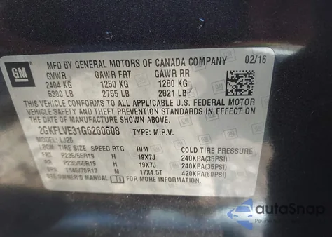 2016 GMC Terrain Denali from USA, damaged, VIN 2GKFLVE31G6260608